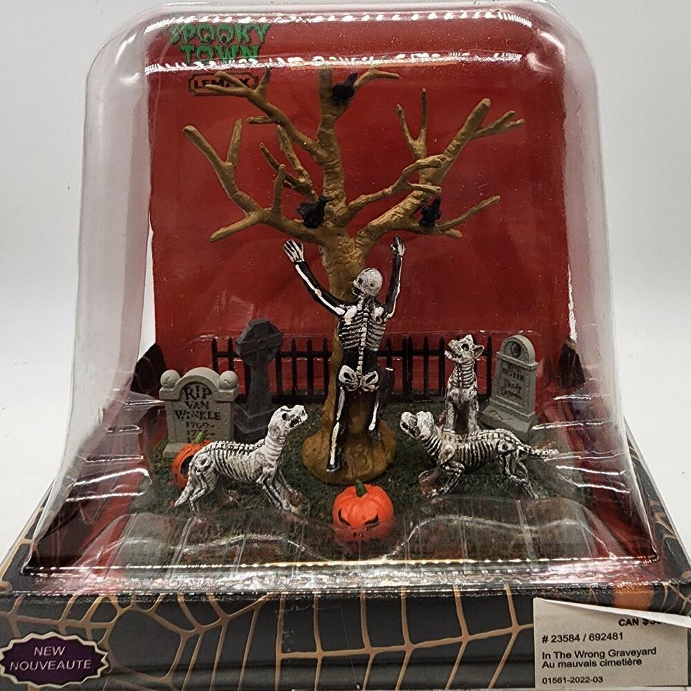 Lemax Spooky Town Village Collection In The Wrong Graveyard # 23584